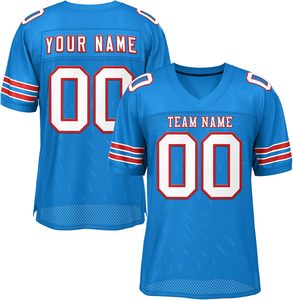 Camisetas personalizadas de fútbol americano, logotipo de equipo deportivo OEM, números de nombre, malla de poliéster, impresión por sublimación de tela de secado rápido - Product Image 5