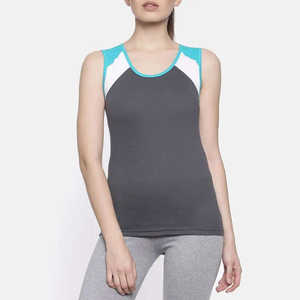 Débardeur en maille unie pour femme, longueur classique, sans couture, streetwear, extensible, sans manches, décontracté, séchage rapide - Product Image 4