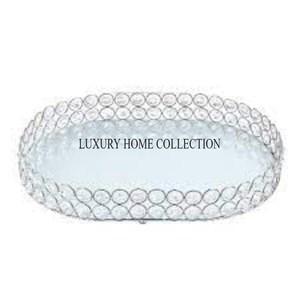 Bandeja de espejo de vidrio de metal de estilo europeo único con atractivo antiguo diseñado para servir un desayuno elegante y una decoración elegante - Product Image 5