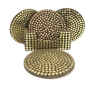 Gold Brass Coaster Set Corporate Gift <b>Item</b> Tea Coaster Home Decor Drink Holder Gift Birthday Gift Living Room <b>Decorative</b> - Product Image 1