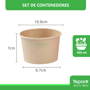 Vaso Kraft biodegradabile de 450 ml, practico para liquidos y sopas, paquete de 500 unidades, Envios desde mexico - Product Image 3