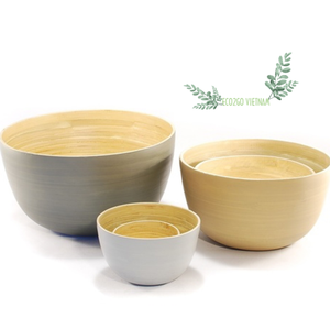 Bol rond écologique en bambou filé/bol à fruits en bambou filé dîner - Product Image 1