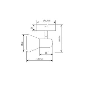 Guimara 1xE14 nickel ceiling <b>spotlight</b> (GSC 202000041) - Product Image 2