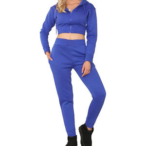 Ensembles de sweats à capuche à fermeture éclair pour femmes fabricant d'entraînement avec logo personnalisé ensemble de 2 pièces à manches longues pour femmes ensembles pour femmes - Product Image 1