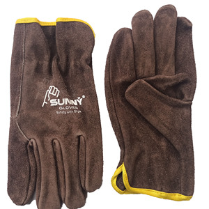 Heavy Duty Durable Cowhide Leather Work <b>Gloves</b> <b>Driver</b> <b>Gloves</b> for Truck Driving, Warehouse Gardening Customize - Product Image 1
