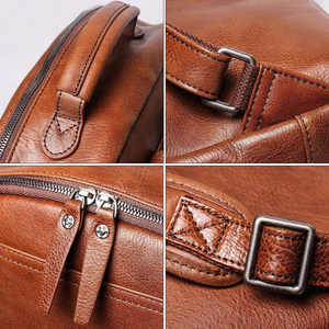 Mochila de Cuero Genuino Duradera, Impermeable, Ligera, Ecológica, Personalizable, Multiusos, con Múltiples Compartimentos - Product Image 5