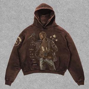 Sudadera con capucha de punto de felpa francesa de algodón 100% de peso pesado para hombre, Jersey de invierno transpirable con logotipo personalizable, teñido liso - Product Image 5