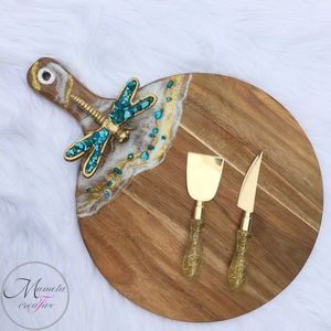 Nouvel ensemble de service à pizza TQC jetable en bois noir avec support à pizza et pelle à pizza à manche en bois - Product Image 2