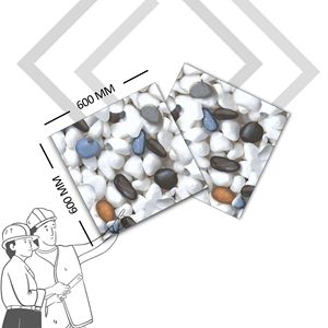 แผ่นปูผนังพอร์ซเลนเซรามิกทันสมัยทนทานเคลือบเงาผนังห้องนั่งเล่นขัดมัน - Product Image 1