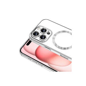 เคสซิลิโคนสีม่วงเข้มสำหรับ Magsafe รองรับการชาร์จไร้สายสำหรับ iPhone 14 Pro ป้องกันกล้องอย่างหรูหรา ฝาหลังสไตล์ Ins พร้อมโลโก้ - Product Image 3