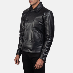 Wholesale <b>Summer</b> <b>Men's</b> Leather <b>Jacket</b> with Zipper Closure and Button Decoration Canvas Fabric Plus Size ODM Supply - Product Image 3