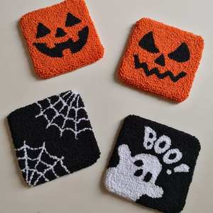 Fantaisie imprimé léopard perlé travail manuel broderie 4 ensemble sous-verre élégant Designer Premium pour mignon exclusif tasse de Table à thé - Product Image 5