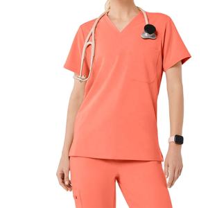 Conjunto de Uniformes Médicos Personalizables al por Mayor para Enfermeras - Transpirable, de Secado Rápido, Spandex/Poliéster, Cuello en V, Pantalones con Cintura Elástica - Product Image 2