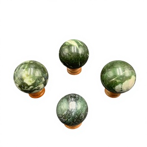 Sphère de jade néphrite verte naturelle, boule de pierre solide polie pour la décoration de la maison, collection de cristaux et souvenir, 3-5 cm - Product Image 6