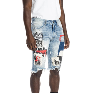 Pantalones cortos vaqueros de verano OEM para hombre, pantalones cortos de estilo callejero, pantalones vaqueros cortos de alta calidad para hombre, pantalones cortos vaqueros de la mejor calidad - Product Image 2