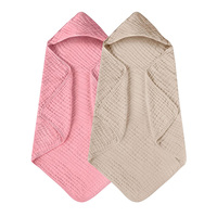 Prix d'usine, couverture en coton mousseline ultra douce pour nouveau-né, ensemble de serviettes à capuche pour bébé avec capuche