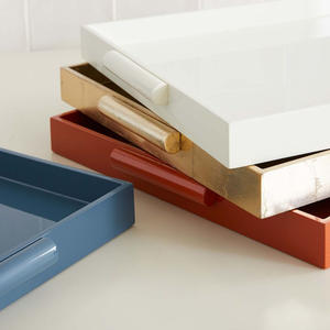 ถาดแล็คเกอร์พรีเมี่ยมพร้อมที่จับที่ใช้งานได้ถาดแล็คเกอร์ตกแต่งสวยงามเหมาะสำหรับเครื่องดื่มอาหารและจัดแต่งทรงผมบนโต๊ะ - Product Image 3