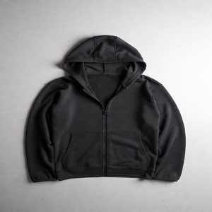 Mens Minimalist Knitted <b>Fleece</b> Hoodie Premium Cotton Pullover Loose Fit Streetwear Sweatshirt Custom Logo Winter Warm - Product Image 1