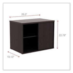 Alera ALELS593020ES Meuble de rangement bas Espresso 29-1/2 po. X 19-1/8 pouces X 22-7/8 pouces Organisateur de bureau ouvert - Product Image 2