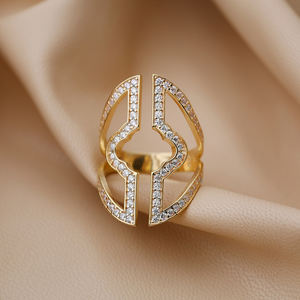 Bague réglable en Zircon clair, bijou en argent Sterling 925 fabriqué à la main, Design Unique - Product Image 4