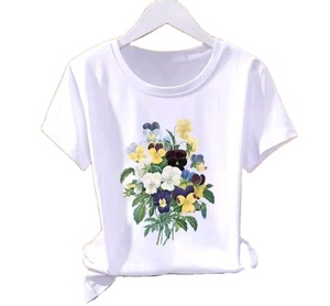 Camiseta Gráfica Casual de Moda para Mujer 2026, Camiseta de Verano con Estampado Dulce de Acuarela - Product Image 1