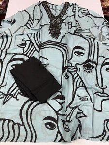 Ensemble pantalon et kaftan en coton pour femmes indiennes, confortable, décontracté, pour les fêtes, vêtements ethniques modernes, vêtements d'été - Product Image 4
