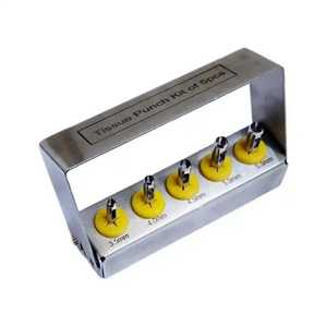 Kit de poinçonnage tissulaire pour implants dentaires Medicab 5 pièces, usage professionnel, instruments chirurgicaux manuels de haute qualité, porte-fraise, certifié CE 3 ans - Product Image 1