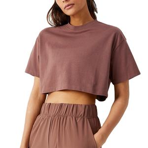 2025 nueva moda señoras Slim Fit Crop Top camisetas/tendencia superior más vendido algodón hecho al aire libre Crop Top camisetas mejor producto - Product Image 6