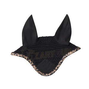 Meilleure vente noir fait à la main Crochet cheval oreille Bonnet insonorisé mouche voile pour équestre tricoté oreille Net pour chevaux - Product Image 6