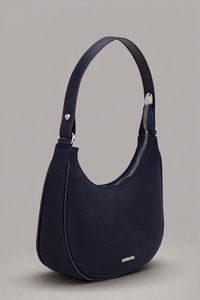 Wholesale Women's <b>Navy</b> Blue Canvas Half Moon Bag Casual Underarm <b>Purse</b> - Product Image 2