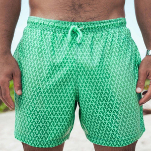 Vente en gros de maillots de bain thermochromiques Offre Spéciale pour hommes, shorts de plage décontractés taille moyenne avec fermeture à cordon de serrage - Product Image 5