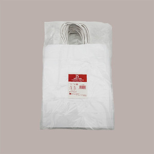 Bolsa de Papel Kraft Blanca con Asa de Cordón 22+10 H 29.5 cm 100 g para Compras o Manualidades, Paquete de 50 Unidades - Product Image 4