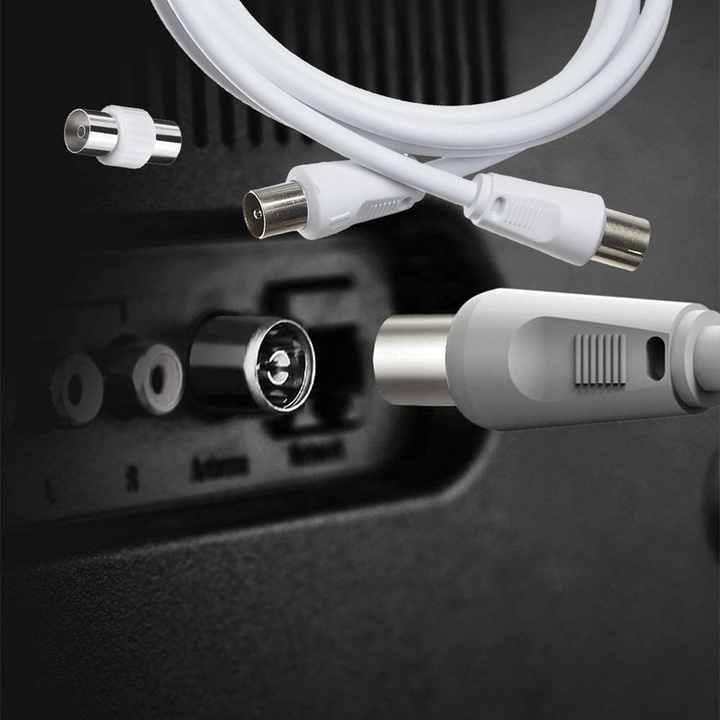 *OUTLET* TV Antenna Coaxial Cable with Straight Connector Male to Male Female Adapter Included 3m Supports HD UHD