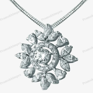 Elegante Collar de Lujo Vintage con Diseño de Hoja de Girasol de Moissanita, Collar de Moda con Engaste Pavé Hecho a Mano de Alta Calidad - Product Image 2