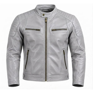 In Stock For Adults Leather Cafe <b>Racer</b> Winter <b>Jacket</b> New Style Waterproof Leather Cafe <b>Racer</b> <b>Jacket</b> - Product Image 1