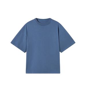 Camiseta de manga corta de gran tamaño con cuello redondo de fibra de bambú y algodón 100% de 200gsm de alta calidad para hombre con logotipo personalizado con patrón sólido - Product Image 1