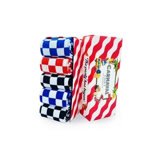 5-Pack Breathable 100% Cotton Checkered Pattern <b>Sock</b> <b>Box</b> Colorful for Daily Usage - Product Image 1