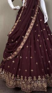 Produit le plus vendu de Faux Georgette de qualité supérieure 2022 avec travail de broderie lourd Lehenga choli du fabricant indien - Product Image 5