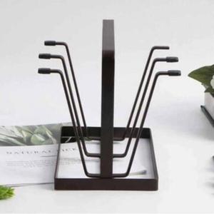 Soporte de vidrio metálico de calidad superior con acabado duradero y diseño elegante y elegante para una decoración minimalista o industrial moderna - Product Image 1