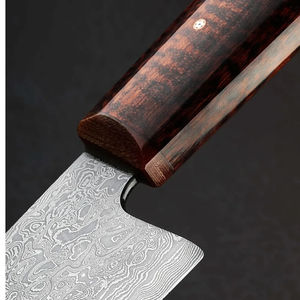 Burraq DIY OEM Custom Handmade Damascus Steel Chef Cleaver Multi-Functional Twisted Pattern <b>Knife</b> Leather <b>Sheath</b> <b>for</b> Kitchen Use - Product Image 4