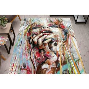 Alfombra con Estampado de Mujer Abstracta, Decoración Moderna para el Hogar, Tacto Suave, Alfombra de Chenilla - Product Image 4