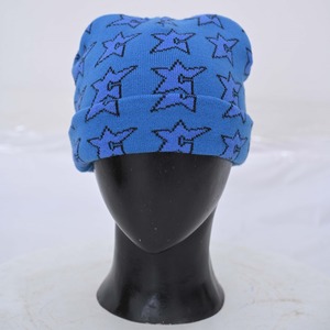 Gorro cálido de punto de invierno de ganchillo personalizado al por mayor, gorro de lana de poliéster de gran tamaño con logotipo personalizado Unisex de color de contraste sólido - Product Image 1