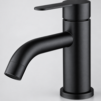 Robinet de lavabo haut de gamme WYRAX en acier inoxydable 304 brossé, à montage sur comptoir, monotrou, avec poignée unique et aérateur à valve en céramique