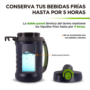 Hikeo 2 litri XL sport acqua Thermos con coperchio ermetico e paglia - Product Image 5