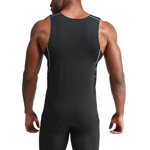 Alta calidad verano personalizado Oem entrenamiento en blanco Fitness gimnasio desgaste hombres compresión Camisa sin mangas camisetas hombres camisetas sin mangas - Product Image 3
