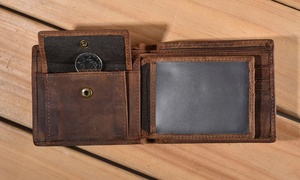 Portefeuille ouvert vintage unisexe en cuir de vache véritable de haute qualité, gravé sur mesure, cadeau pour le 3ème anniversaire, pour elle, LW-0053 - Product Image 3