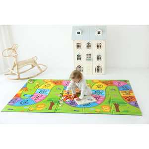 Tapis de jeu pliable simple face 130x80x1cm pour bébé mousse XPE non toxique imperméable à l'eau conception légère numéro coloré route colorée - Product Image 2