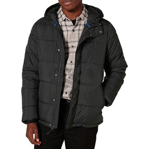 Abrigo acolchado con capucha para hombre, chaqueta de invierno cálida y elegante, acolchado aislado, Capucha ajustable de tela resistente al agua - Product Image 1