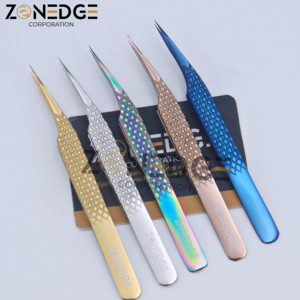 Pince à cils en acier inoxydable de qualité supérieure avec outils d'extension de cils professionnels à pointe en fibre - Product Image 3