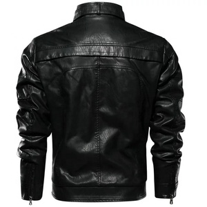 2025 nuevo abrigo de motocicleta de PU de talla grande para hombre, chaqueta de cuero de lona de camuflaje, Frente para exteriores, temporada de invierno, hombres y mujeres, adecuado - Product Image 3